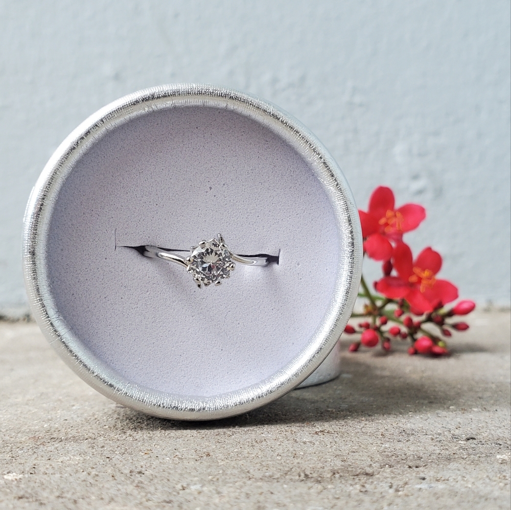 Cubic Zirconia adjustable ring